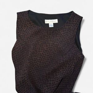 Petite Sophisticate Black Dress with Multicolor Speckle Detail